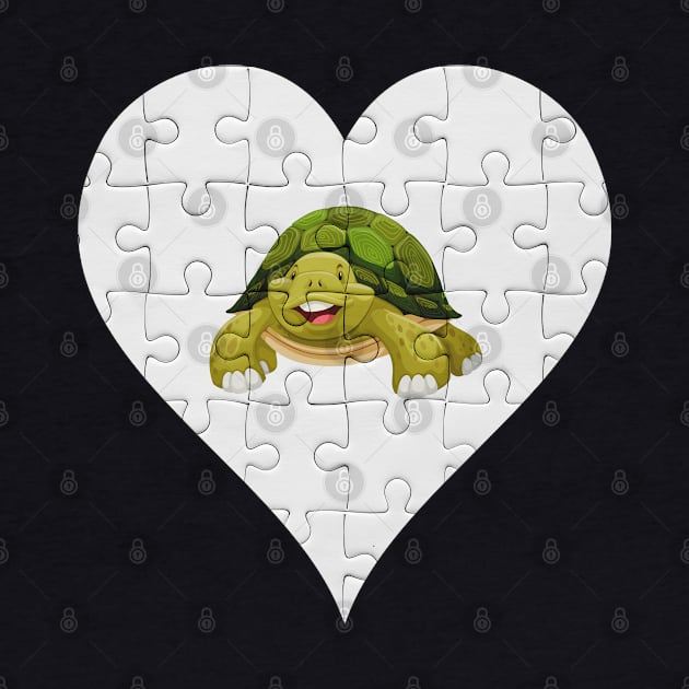 Jigsaw  Turtle Heart Design - Fish Turtle by giftideas